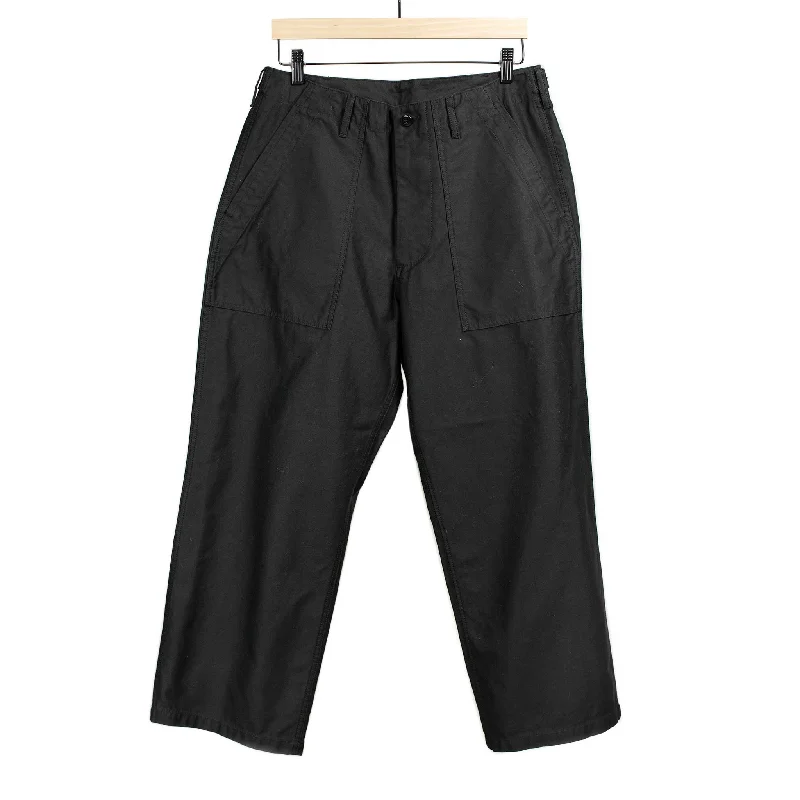 Skinny pants-Fatigue trousers in black cotton sateen