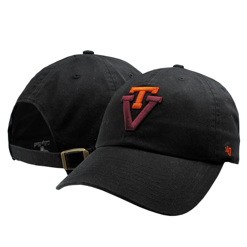 Beach hats-Virginia Tech Retro Logo Hat: Black by 47 Brand