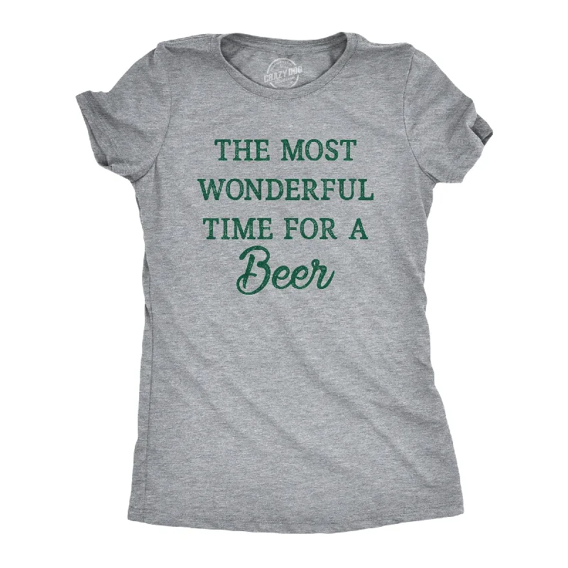 funny animal T-shirt-The Most Wonderful Time For A Beer Women's T Shirt