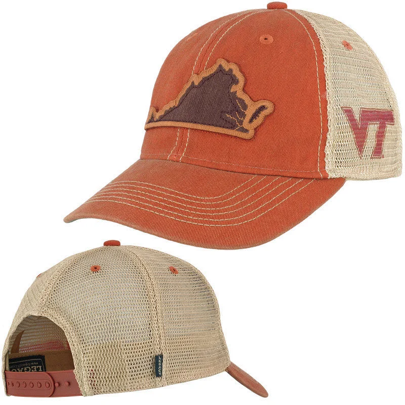 Summer sun protection hats-Virginia Tech State Trucker Hat: Orange by Legacy