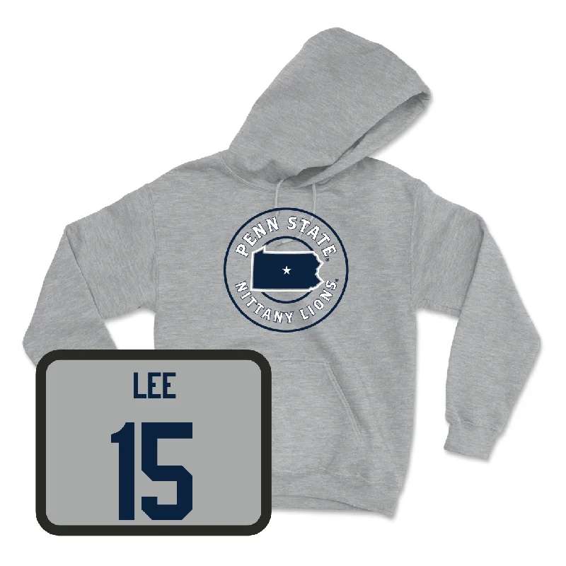 Hooded sweatshirt-Sport Grey Baseball State Hoodie - David Lee