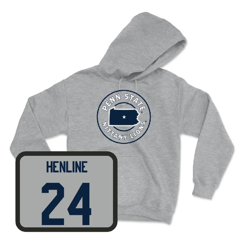 Streetwear hoodie-Sport Grey Baseball State Hoodie - Jaden Henline