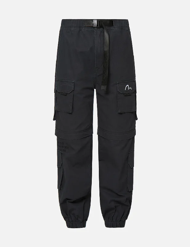 Wide-leg pants-Pigment Washed Cargo Pants