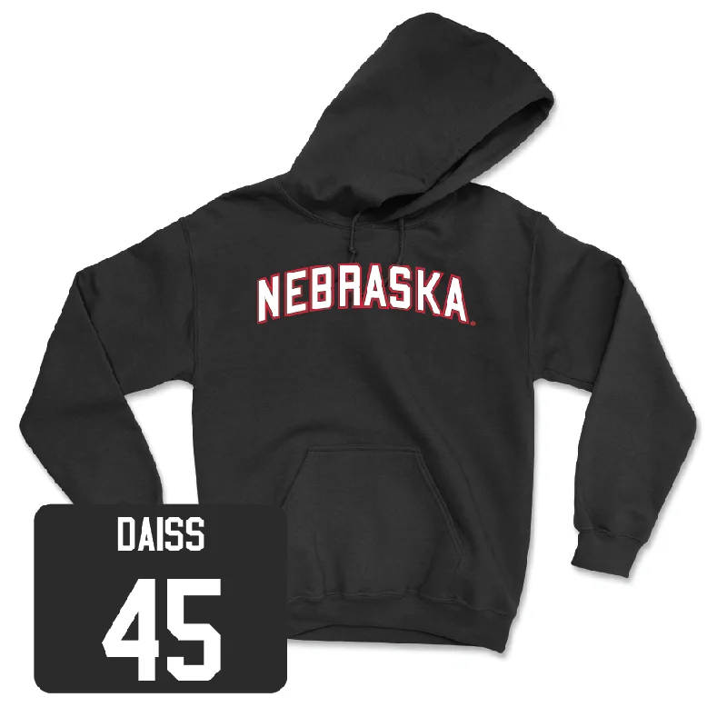 Customizable hoodie-Baseball Black Nebraska Hoodie - Casey Daiss