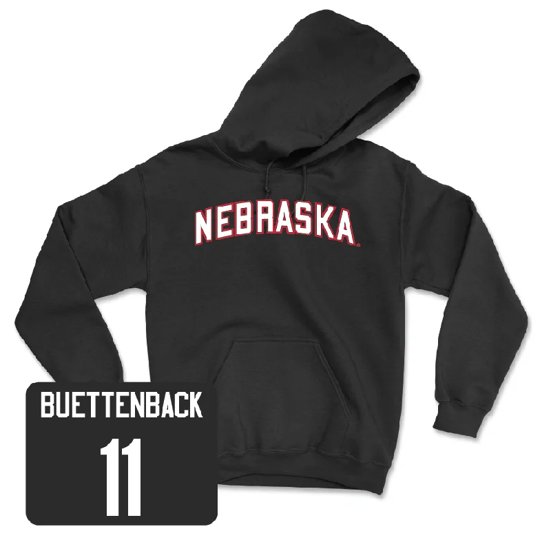 Gym hoodie-Baseball Black Nebraska Hoodie - Max Buettenback