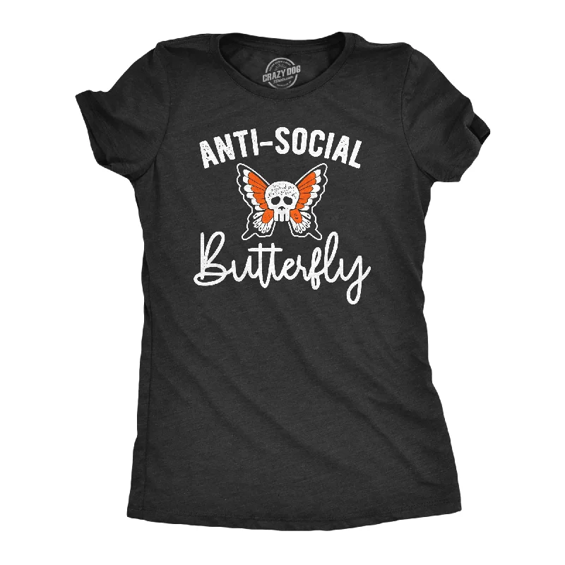 stylish T-shirt-Anti-Social Butterfly Women's T Shirt