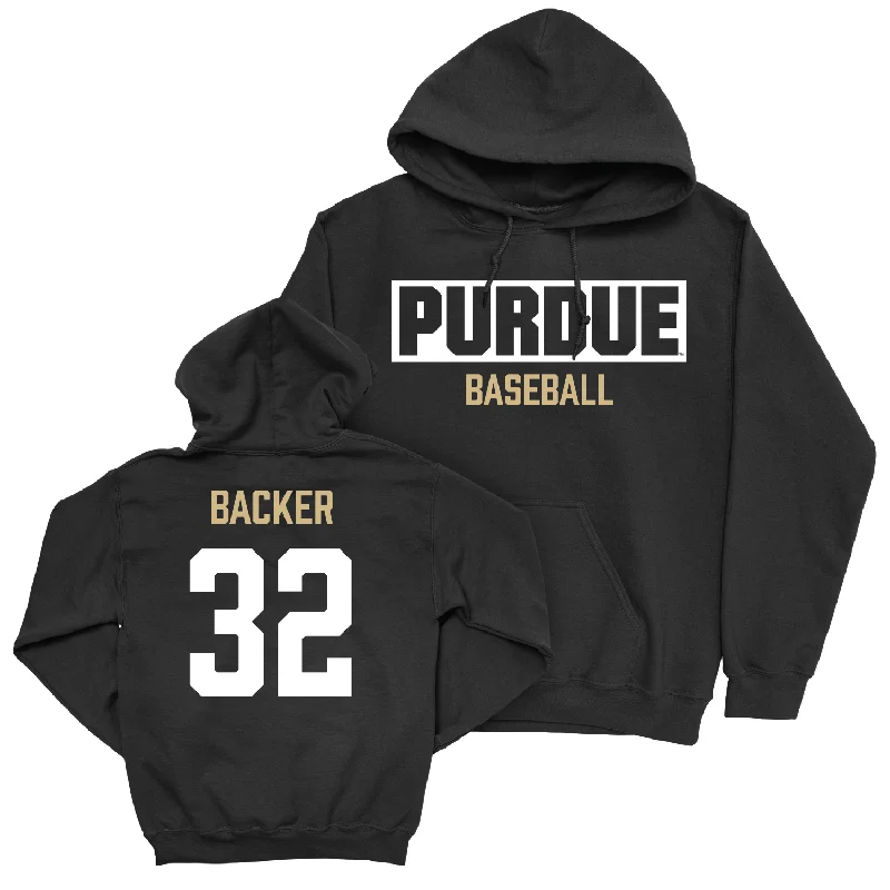 Slim fit hoodie-Baseball Black Staple Hoodie - CJ Backer | #32