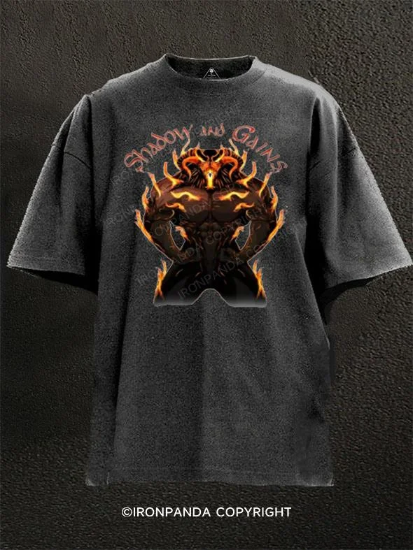 athletic T-shirt-Balrog - Shadow and Gains Washed Gym Shirt