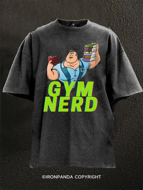 neon T-shirt-GYM NERD Washed Gym Shirt