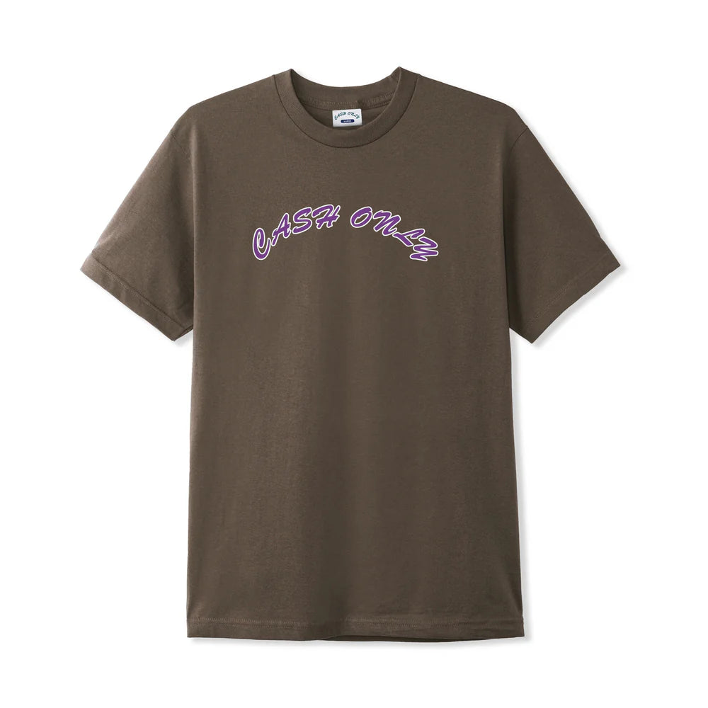 workout T-shirt-Cash Only - Logo Tee - Brown