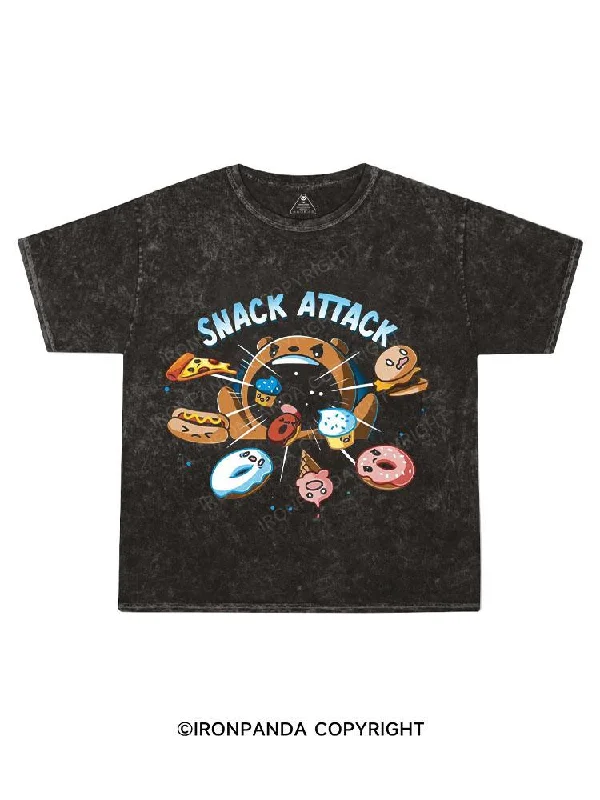 novelty T-shirt-SNACK ATTACK Kids Washed T-Shirt