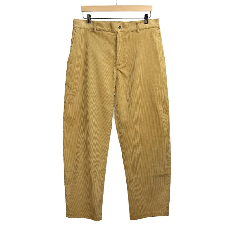 Long pants-Balloon trousers in gold cotton corduroy