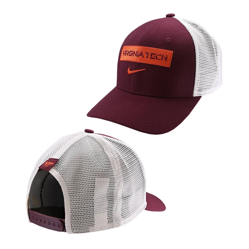 Retro style hats-Virginia Tech Rise Trucker Hat by Nike