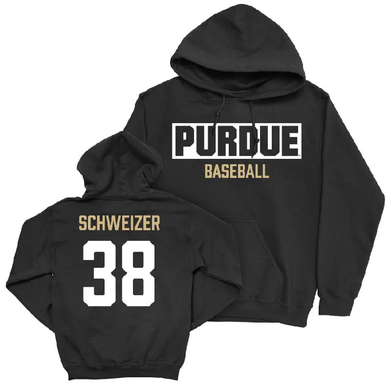 Sweat-wicking hoodie-Baseball Black Staple Hoodie     - Evan Schweizer