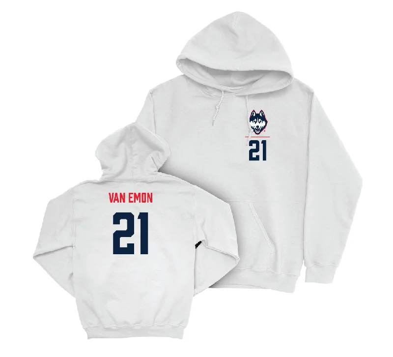 Hooded sweatshirt-UConn Baseball Logo White Hoodie - Gabe Van Emon | #21