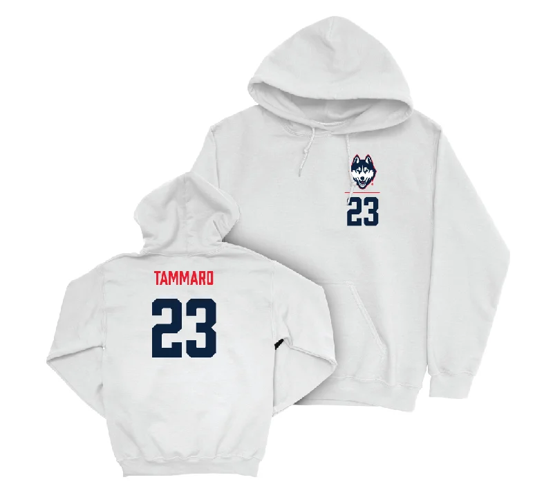 Lightweight hoodie-UConn Baseball Logo White Hoodie - Paul Tammaro | #23