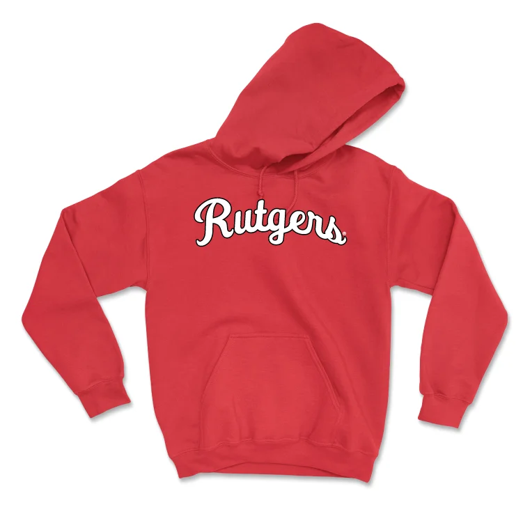 Short hoodie-Red Football Script Hoodie - Wesley Bailey