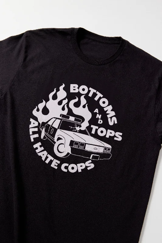 cool slogan T-shirt-Bottoms and Tops All Hate Cops T-Shirt