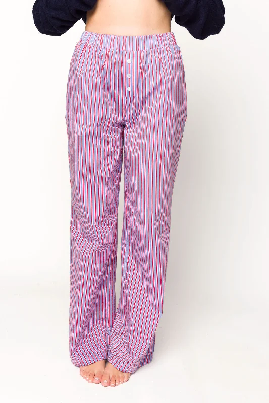 Slimming pants-Shea Striped Pajama Pants in Blue/Red