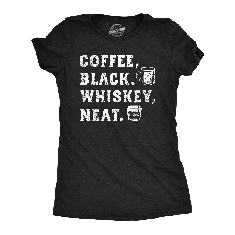 cartoon character T-shirt-Coffee Black Whiskey Neat Women's T Shirt