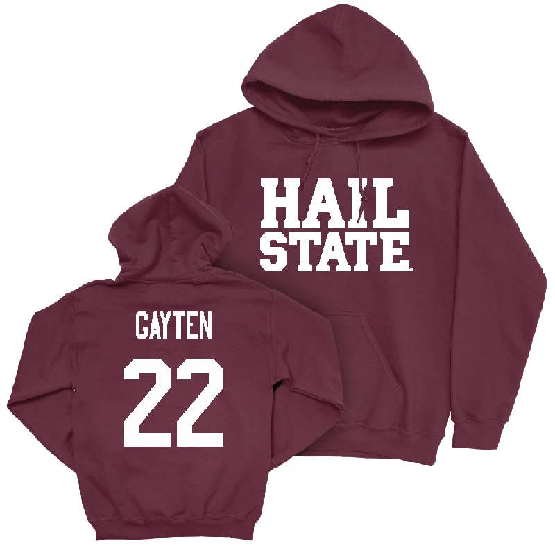 Flexible hoodie-Maroon Football Hail Hoodie   - Xavier Gayten