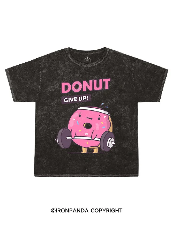 vintage band T-shirt-DONUT GIVE UP Kids Washed T-Shirt