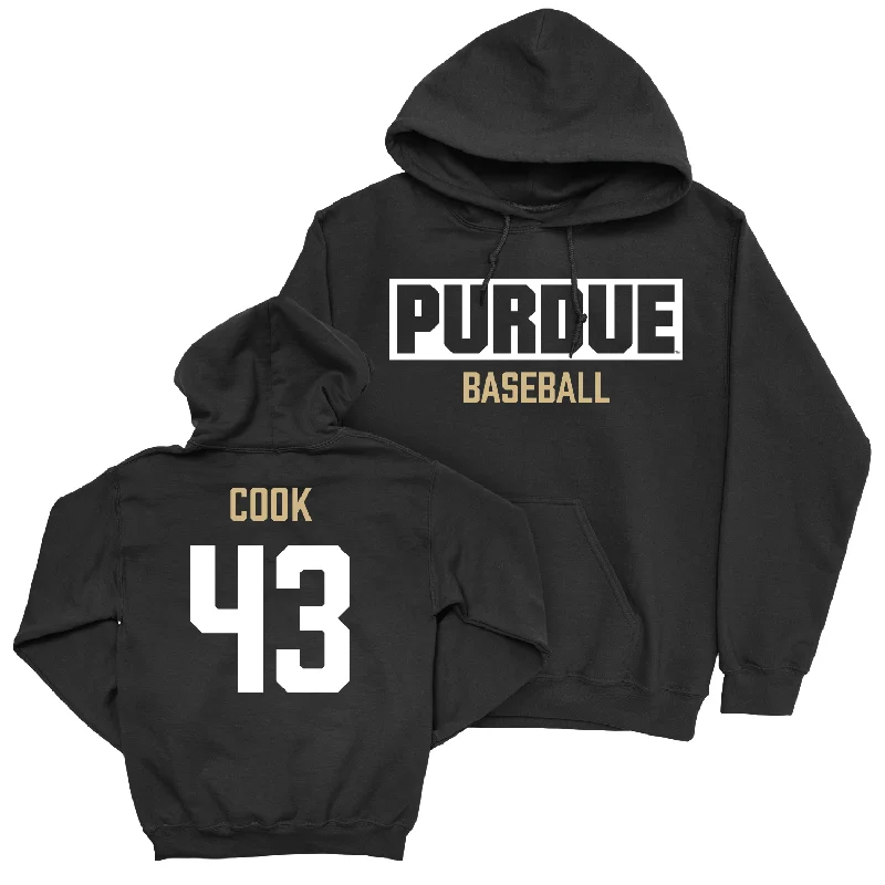 Zip-up hoodie-Baseball Black Staple Hoodie - Avery Cook | #43