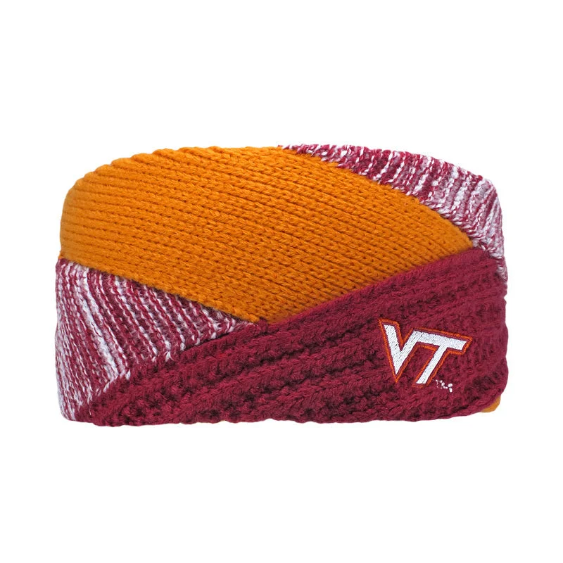 UV protection hats-Virginia Tech Crisscross Knit Headband