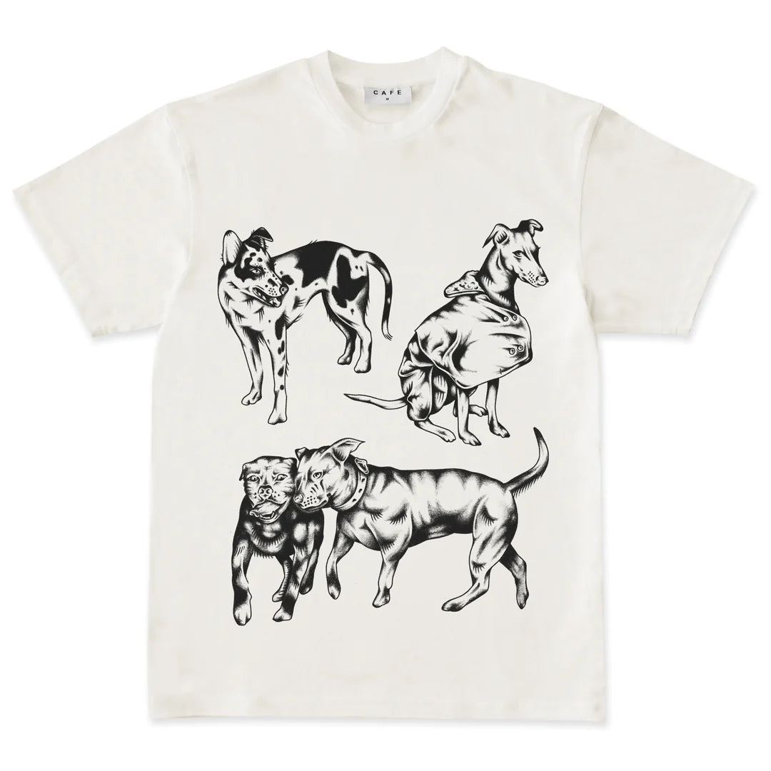 luxury T-shirt-Skateboard Cafe Pooch Tee Cream