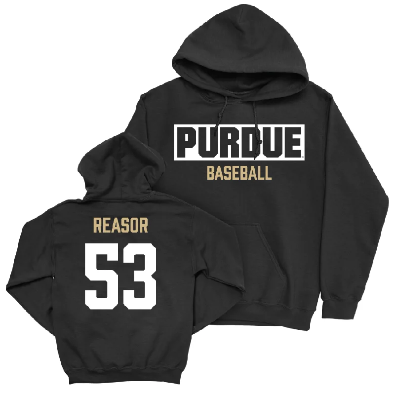 Fall winter hoodie-Baseball Black Staple Hoodie     - Luke Reasor