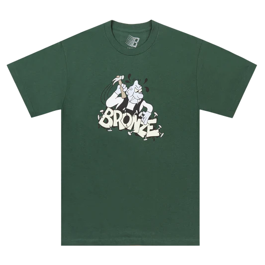 tie dye graphic T-shirt-Bronze 56k - Nailing Tee - Kelly Green