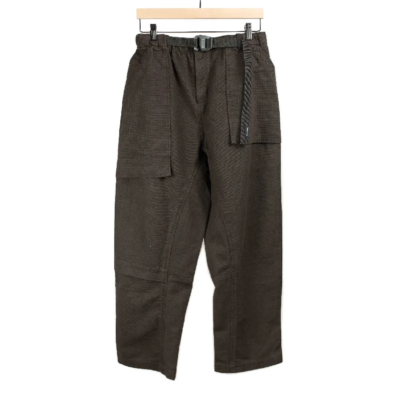 Cotton pants-Field Pant in walnut brown Khadi and handwoven ripstop cotton