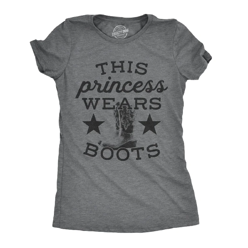 novelty T-shirt-This Princess Wears Boots Women's T Shirt