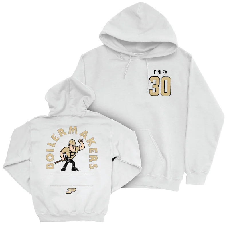 American street hoodie-Baseball White Mascot Hoodie     - Maclane Finley