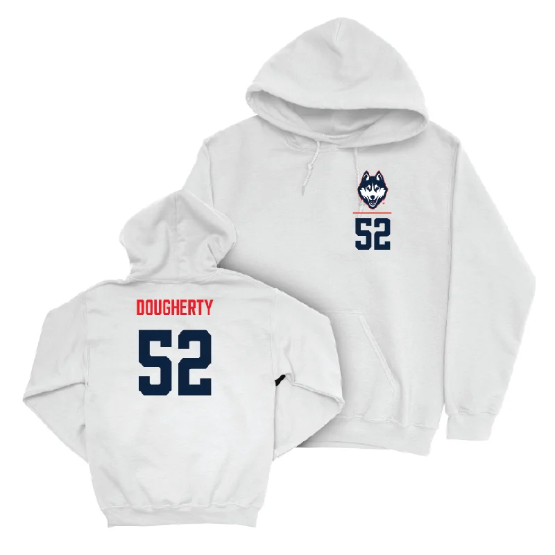 Waterproof hoodie-UConn Baseball Logo White Hoodie  - Aidan Dougherty