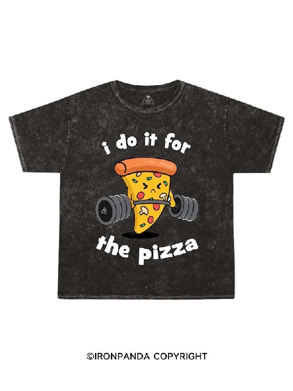 vintage T-shirt-I Do It For The Pizza Kids Washed T-Shirt