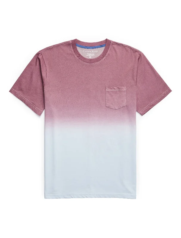 tie-dye T-shirt-Purple Short Sleeve Dip-Dyed T-Shirt