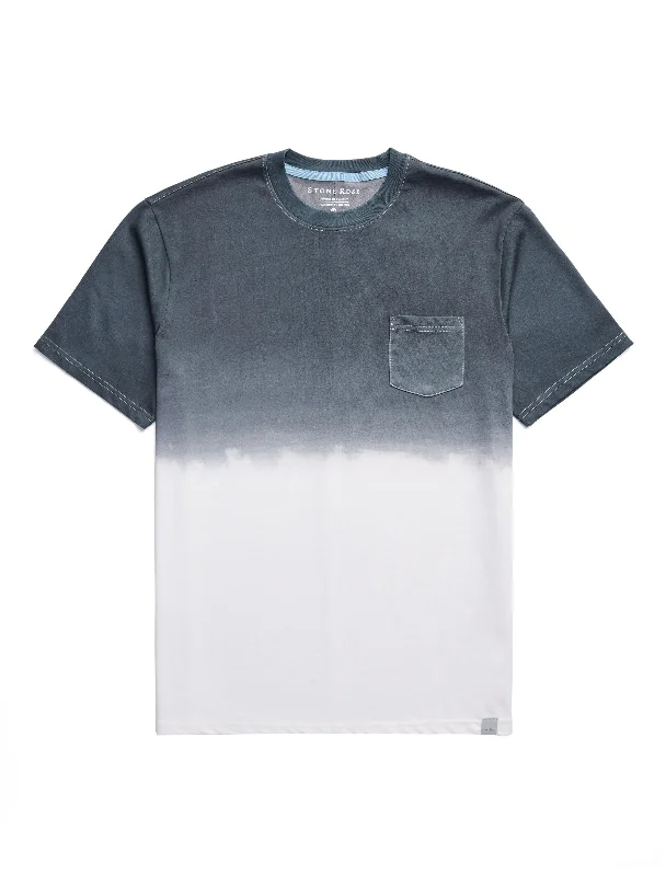 graphic design T-shirt-Black Dip-Dyed Short Sleeve T-Shirt