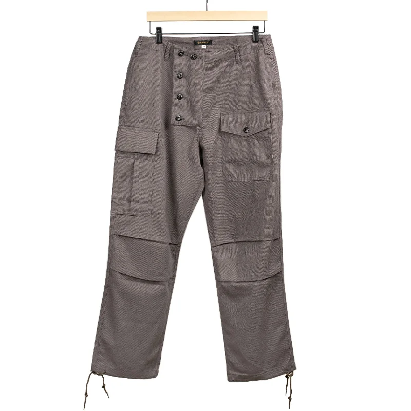 Palazzo pants-Tanker cargo trousers in faded brown cotton twill