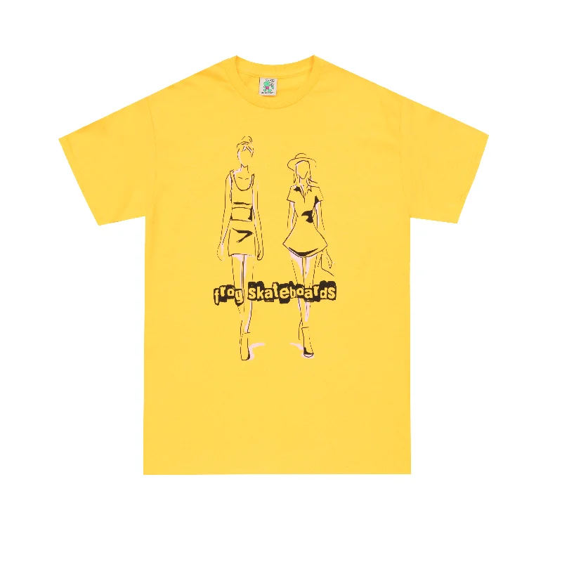 eco-friendly T-shirt-Frog Girl Bosses Tee Yellow