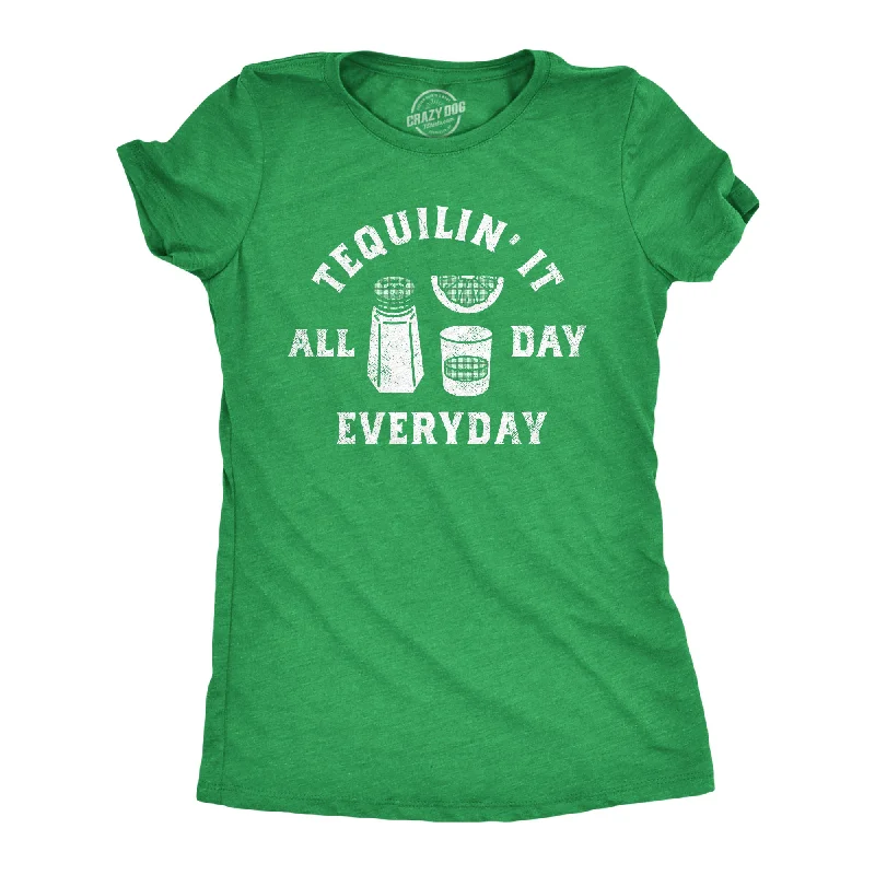 cartoon T-shirt-Tequilin It All Day Everyday Women's T Shirt