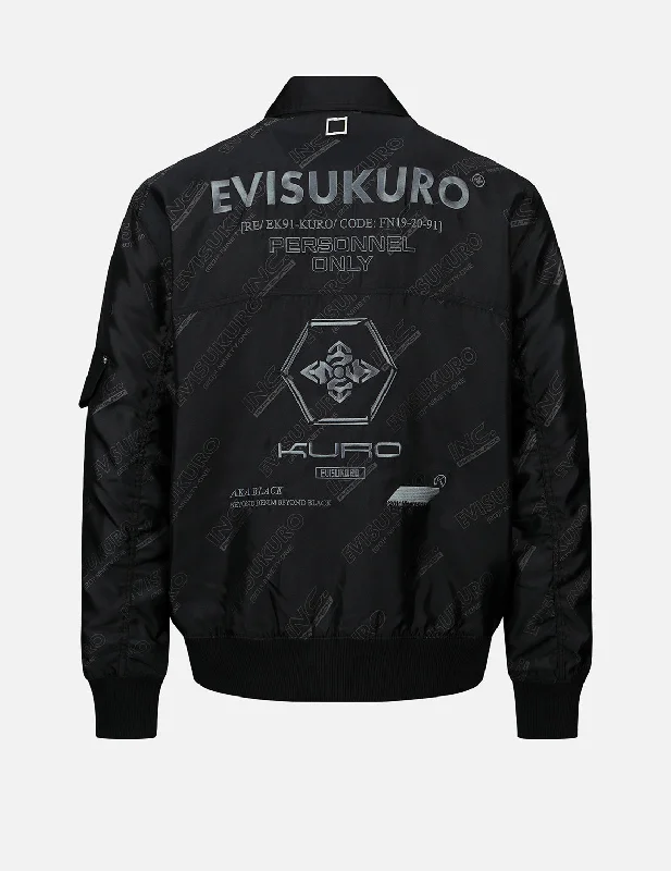 Stylish jacket-Allover Logo Print Bomber Jacket