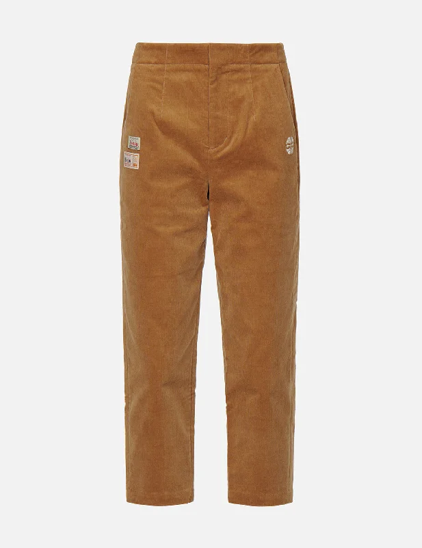 Work uniform pants-Seagull and Kamon Embroidery Corduroy Tapered Pants