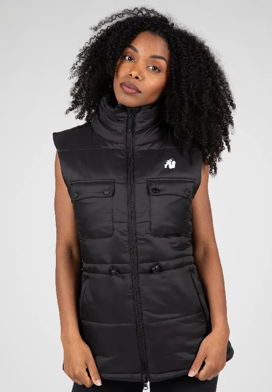 Baseball jacket-Lucia Puffer Vest - Black