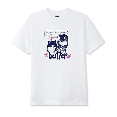 neon T-shirt-Butter Goods - Upside Down Tee - White