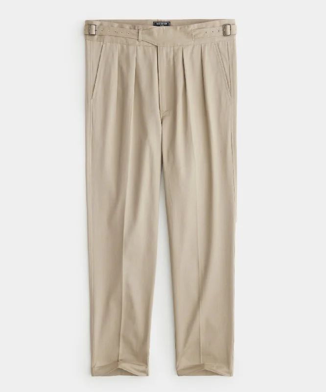 Balloon style pants-Lightweight Italian Cotton Gurkha Trouser in Sand Stone