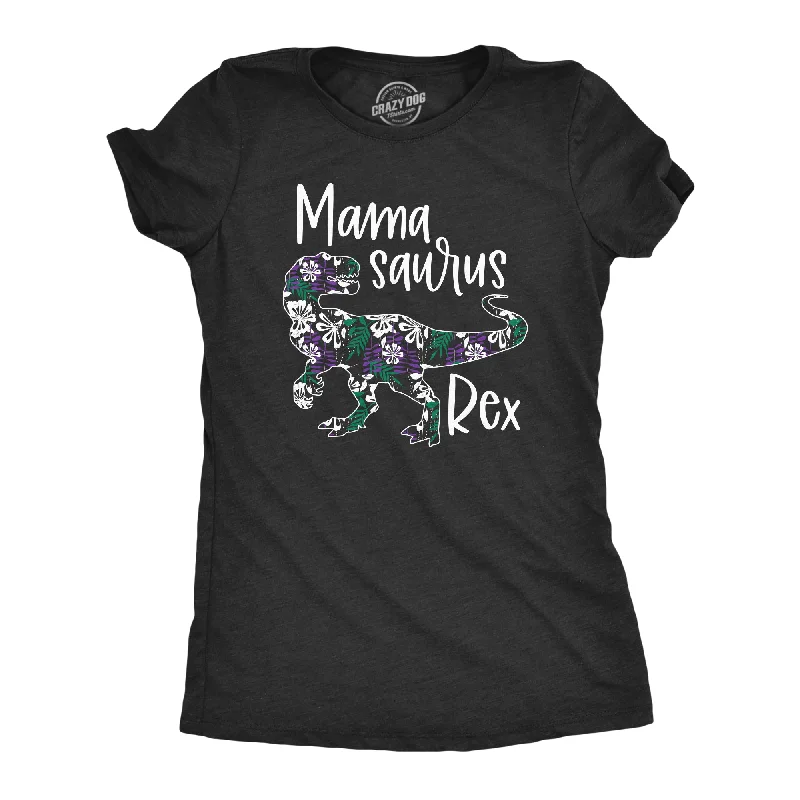 comfortable T-shirt-Mamasaurus Rex Floral Women's T Shirt