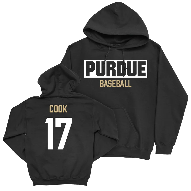 Student hoodie-Baseball Black Staple Hoodie  - Lukas Cook