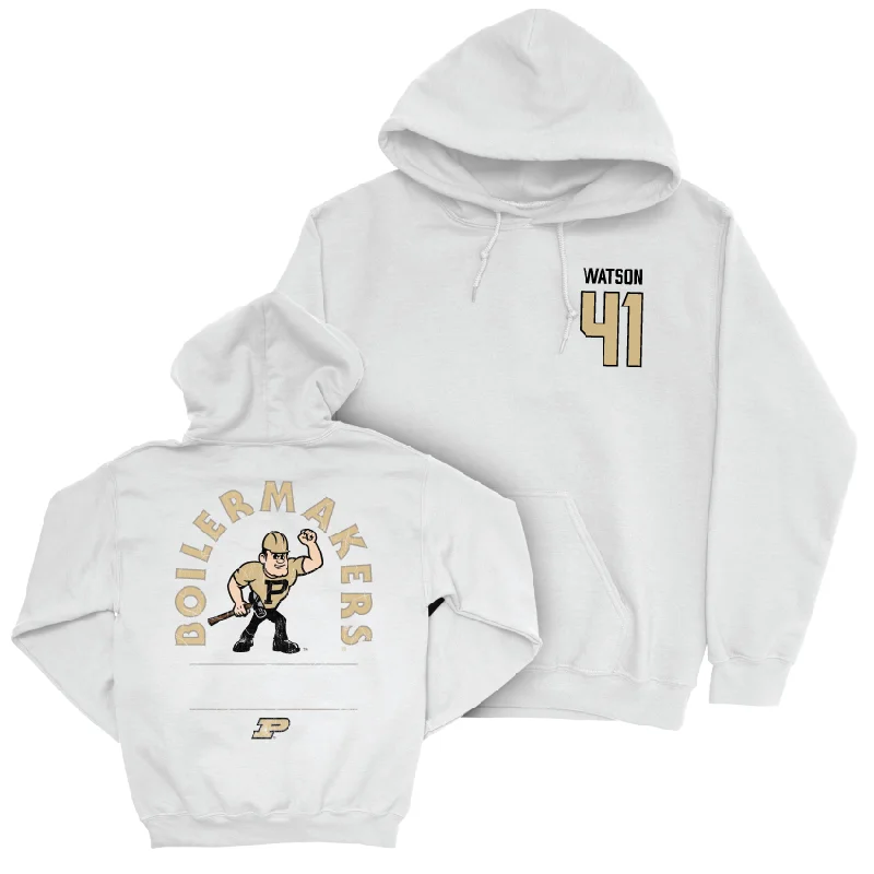 Athlete hoodie-Baseball White Mascot Hoodie     - Gabriel Watson