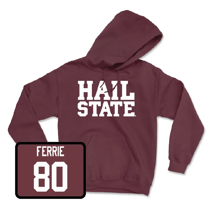 Large pocket hoodie-Maroon Football Hail Hoodie - Kyle Ferrie